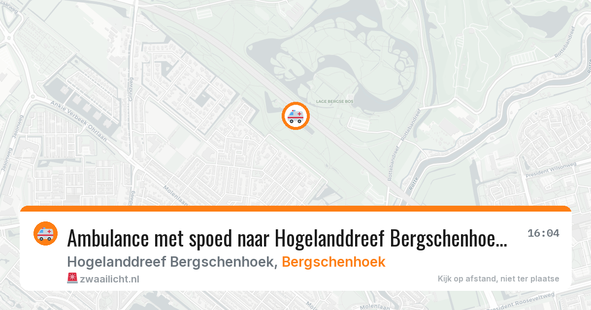 Ambulance met spoed naar Hogelanddreef Bergschenhoek in Bergschenhoek — 23 jun 2026
