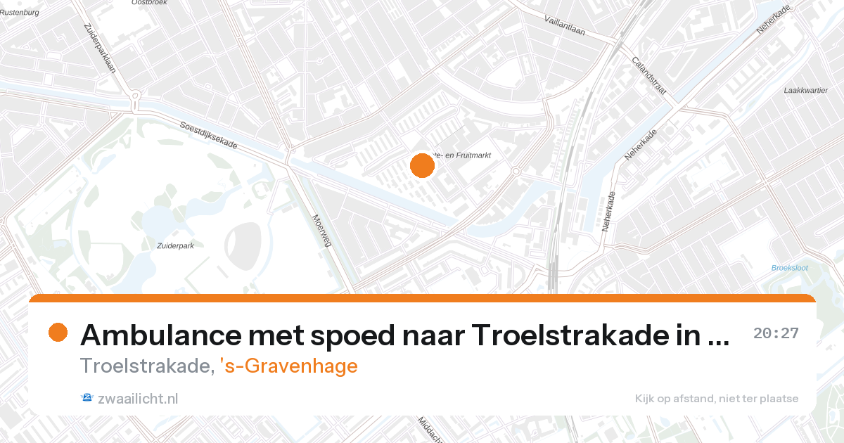Ambulance met spoed naar Troelstrakade in 's-Gravenhage — 27 aug 2026