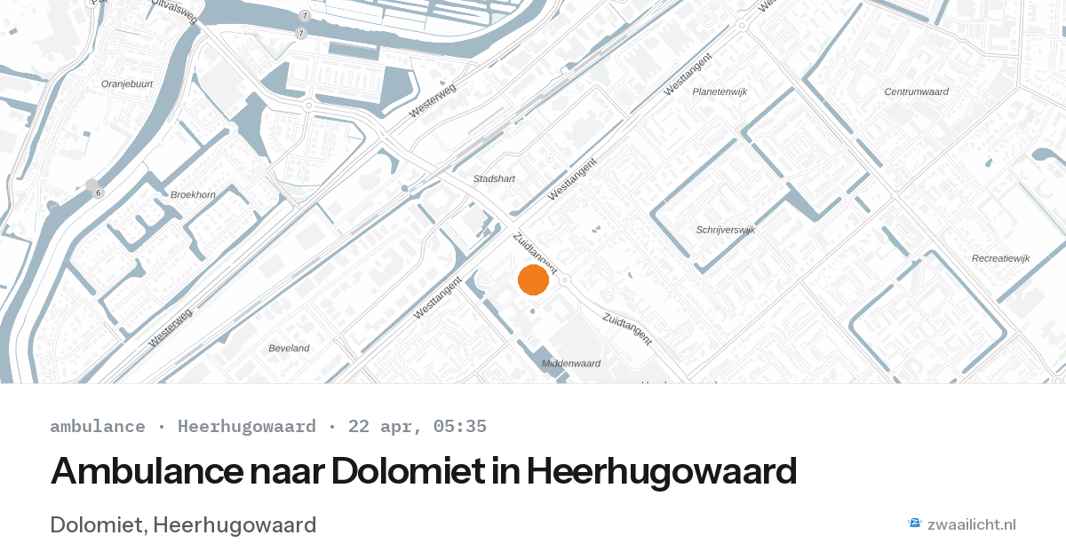 Ambulance naar Dolomiet in Heerhugowaard — 22 apr 2026