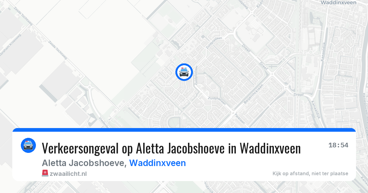 Verkeersongeval op Aletta Jacobshoeve in Waddinxveen — 30 jul 2026