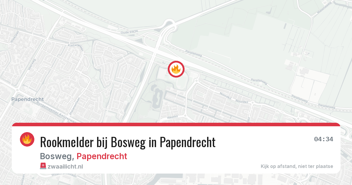 Rookmelder bij Bosweg in Papendrecht — 20 jun 2026
