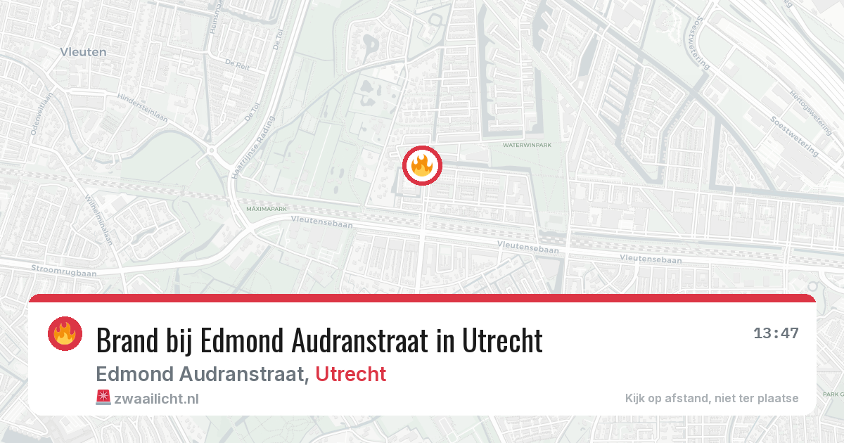 Brand bij Edmond Audranstraat in Utrecht — 26 apr 2026