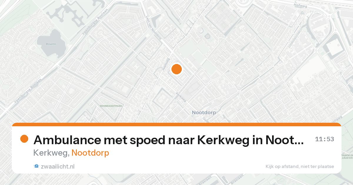 Ambulance met spoed naar Kerkweg in Nootdorp — 21 aug 2026