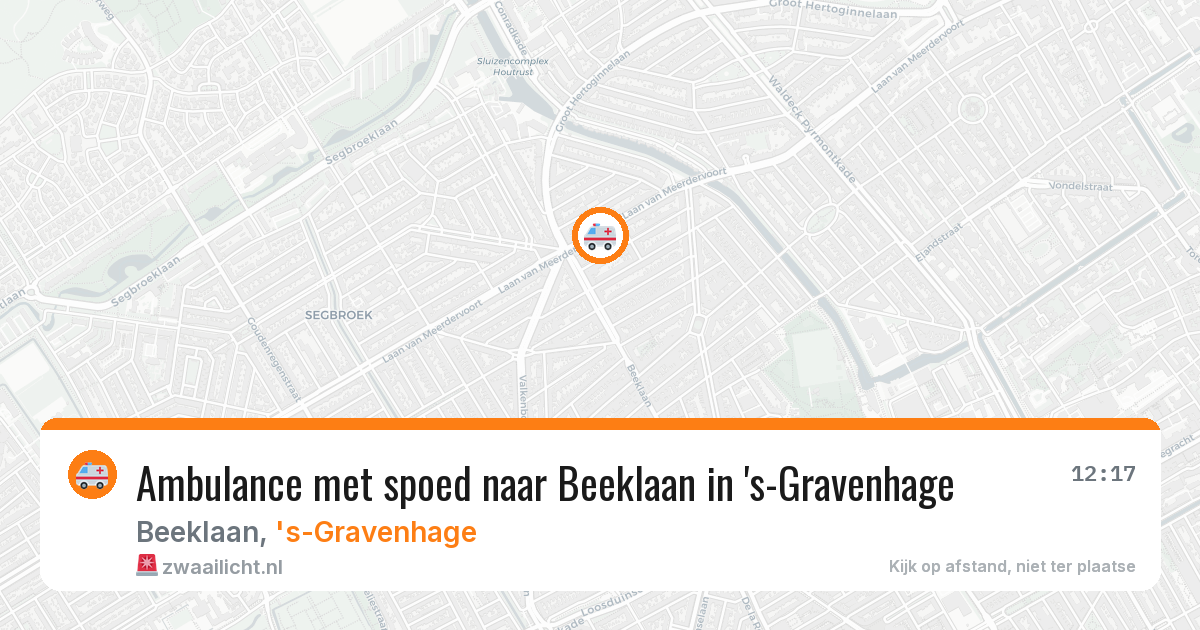Ambulance met spoed naar Beeklaan in 's-Gravenhage — 12 aug 2026