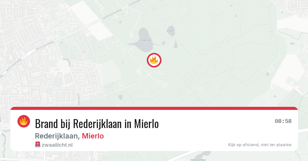 Brand bij Rederijklaan in Mierlo — 10 jul 2026