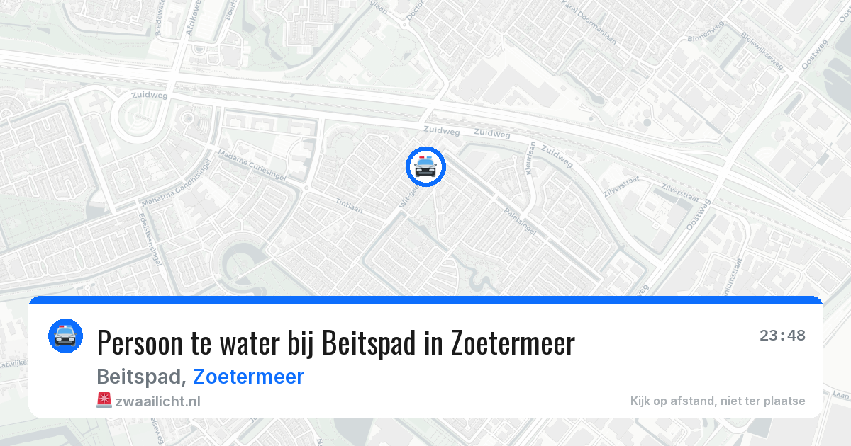 Persoon te water bij Beitspad in Zoetermeer — 23 apr 2026