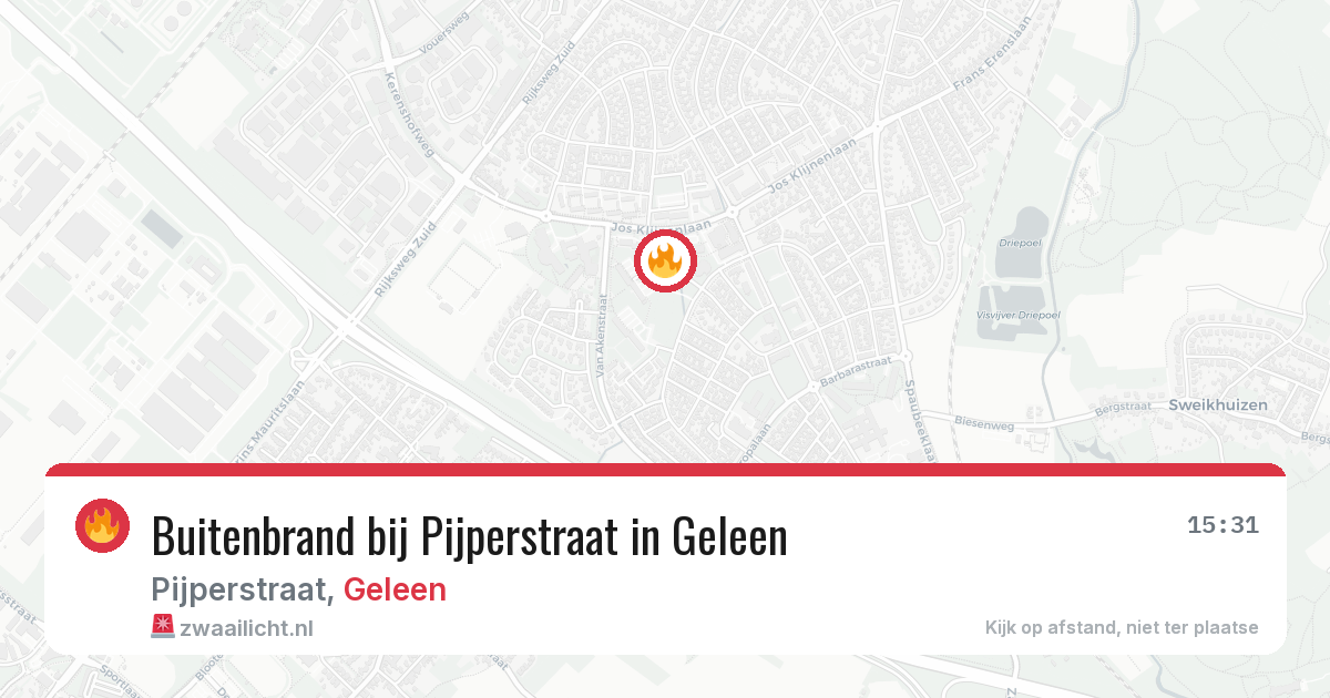 Buitenbrand bij Pijperstraat in Geleen — 29 apr 2026