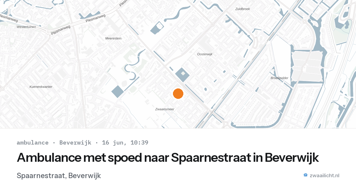 Ambulance met spoed naar Spaarnestraat in Beverwijk — 16 jun 2026