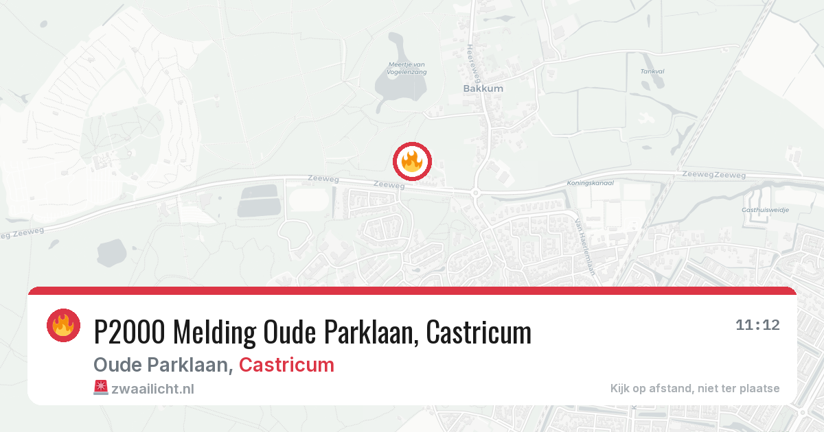 P2000 Melding Oude Parklaan, Castricum — 6 aug 2026