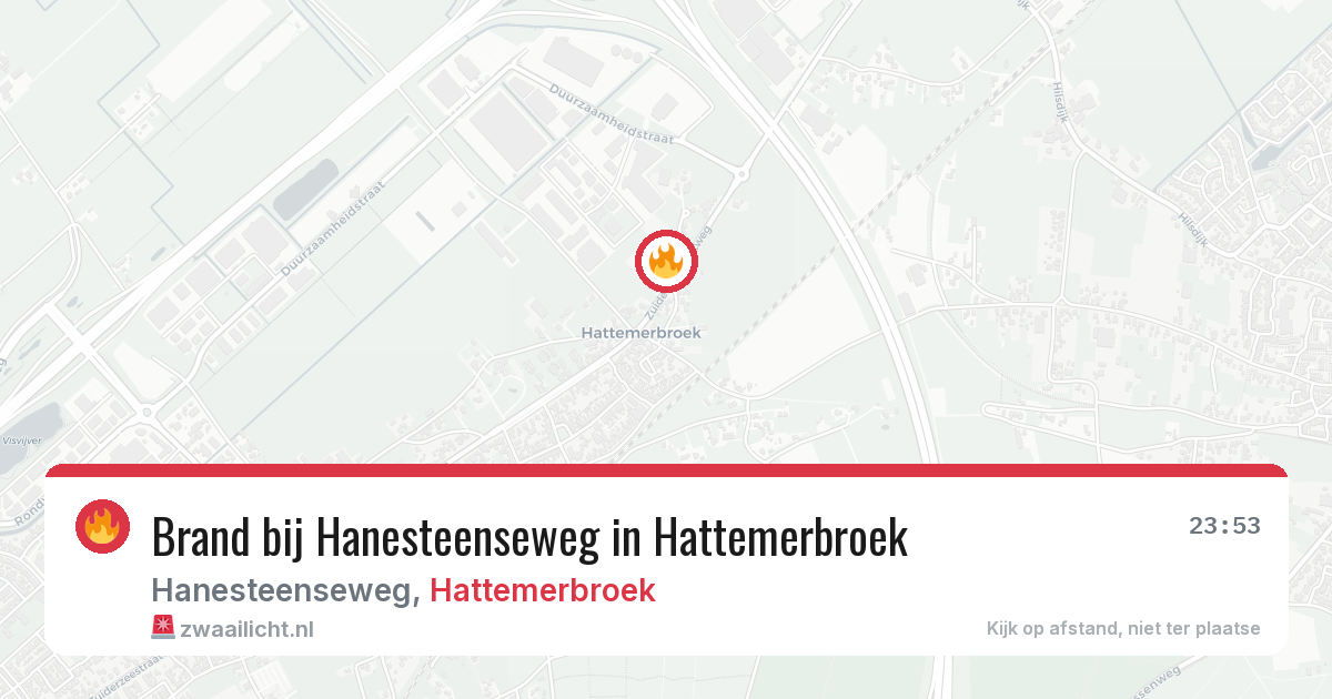 Brand bij Hanesteenseweg in Hattemerbroek — 21 jun 2026