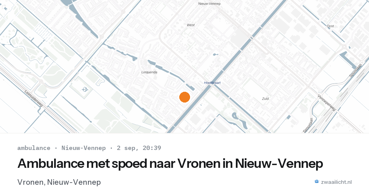 Ambulance met spoed naar Vronen in Nieuw-Vennep — 2 sep 2026