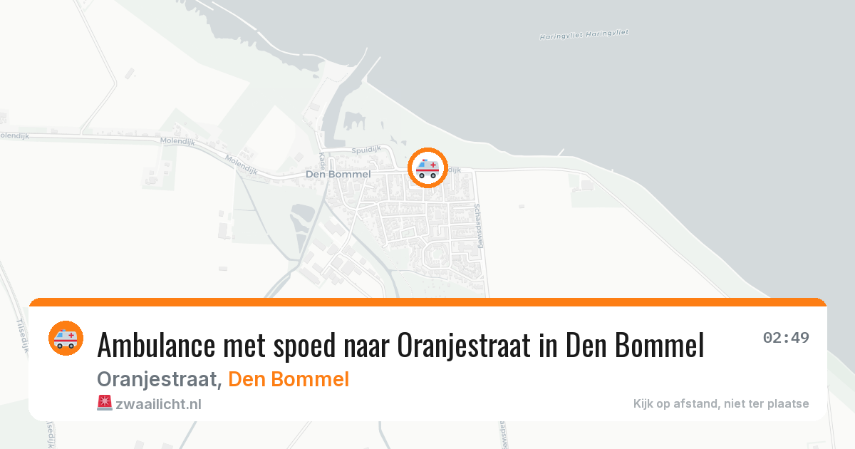 Ambulance met spoed naar Oranjestraat in Den Bommel — 5 jul 2026