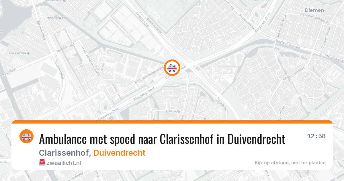 Ambulance met spoed naar Clarissenhof in Duivendrecht — 30 jan 2026