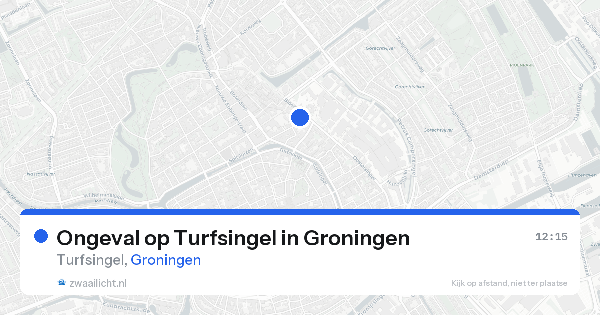Ongeval op Turfsingel in Groningen — 15 aug 2026