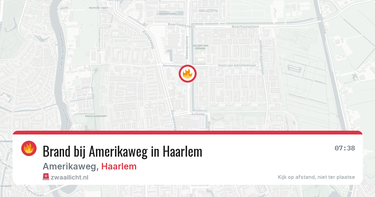 Brand bij Amerikaweg in Haarlem — 25 mrt 2026