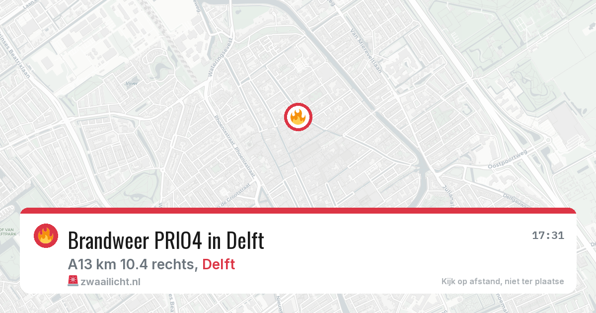 Brandweer PRIO4 in Delft — 1 jul 2026 | 🚨 Zwaailicht.nl
