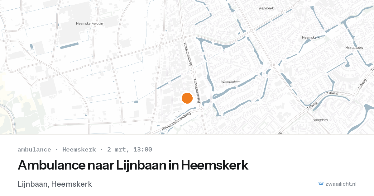 Ambulance naar Lijnbaan in Heemskerk — 2 mrt 2026
