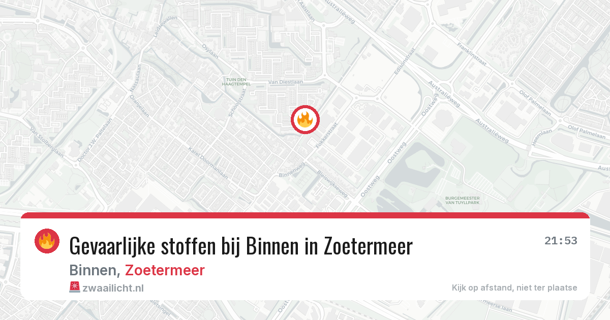 Gevaarlijke stoffen bij Binnen in Zoetermeer — 5 apr 2026