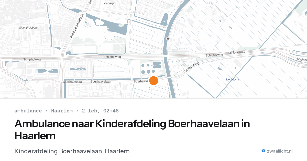 Ambulance naar Kinderafdeling Boerhaavelaan in Haarlem — 2 feb 2026