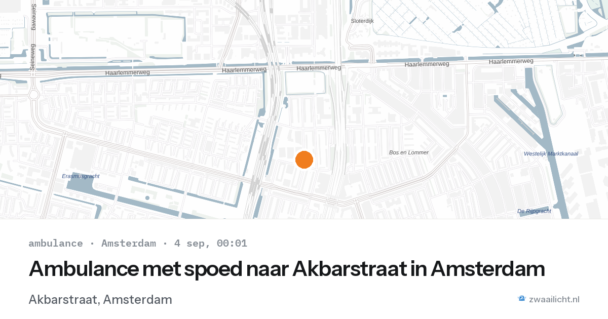 Ambulance met spoed naar Akbarstraat in Amsterdam — 3 sep 2026