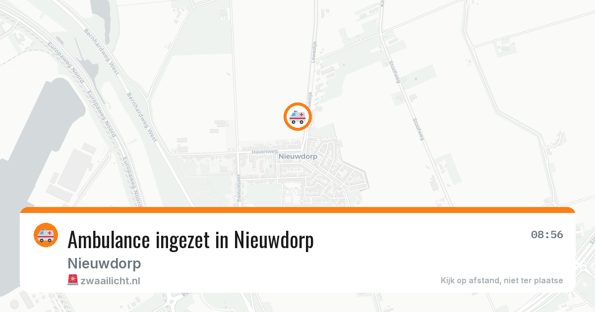 Ambulance ingezet in Nieuwdorp — 10 aug 2026