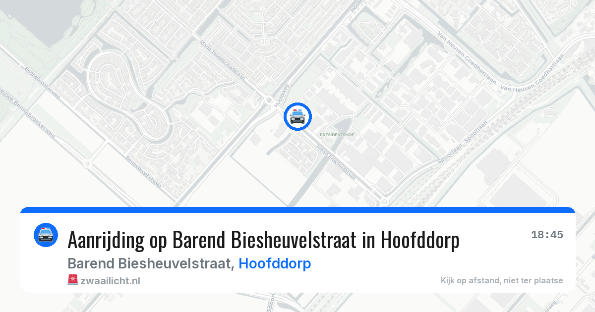 Aanrijding op Barend Biesheuvelstraat in Hoofddorp — 17 jun 2026