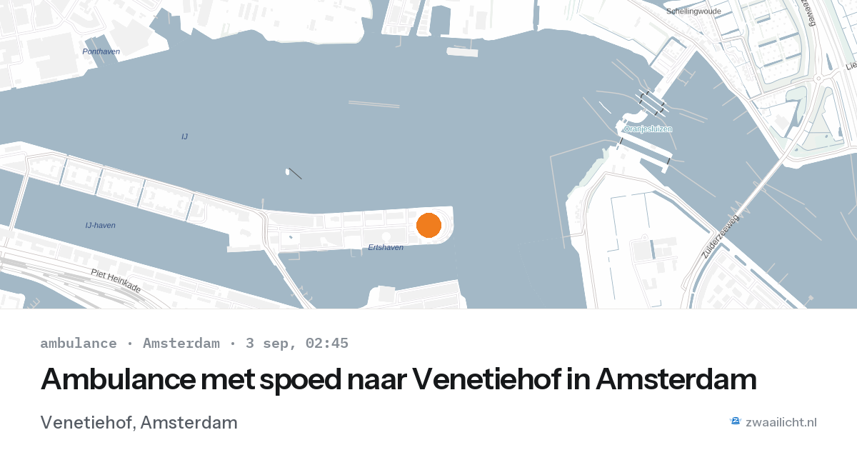 Ambulance met spoed naar Venetiehof in Amsterdam — 3 sep 2026