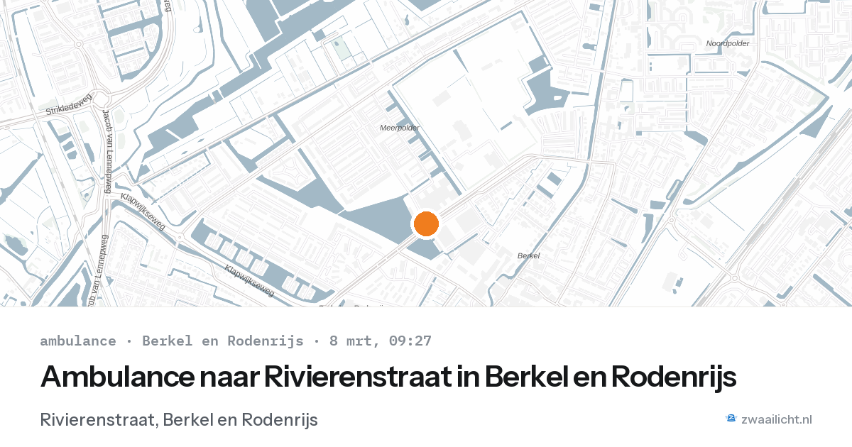 Ambulance naar Rivierenstraat in Berkel en Rodenrijs — 8 mrt 2026