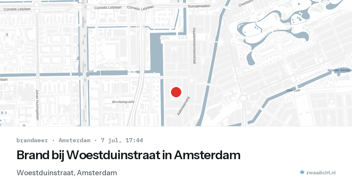 Brand bij Woestduinstraat in Amsterdam — 7 jul 2026