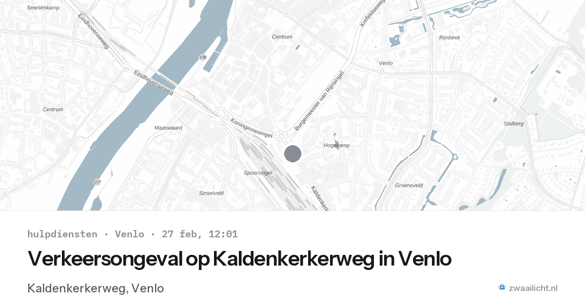 Verkeersongeval op Kaldenkerkerweg in Venlo — 27 feb 2026