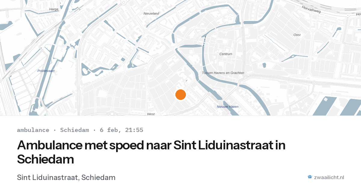 Ambulance met spoed naar Sint Liduinastraat in Schiedam — 6 feb 2026