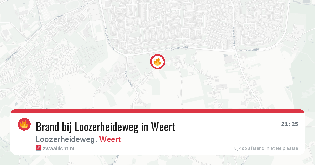 Brand bij Loozerheideweg in Weert — 28 jul 2026