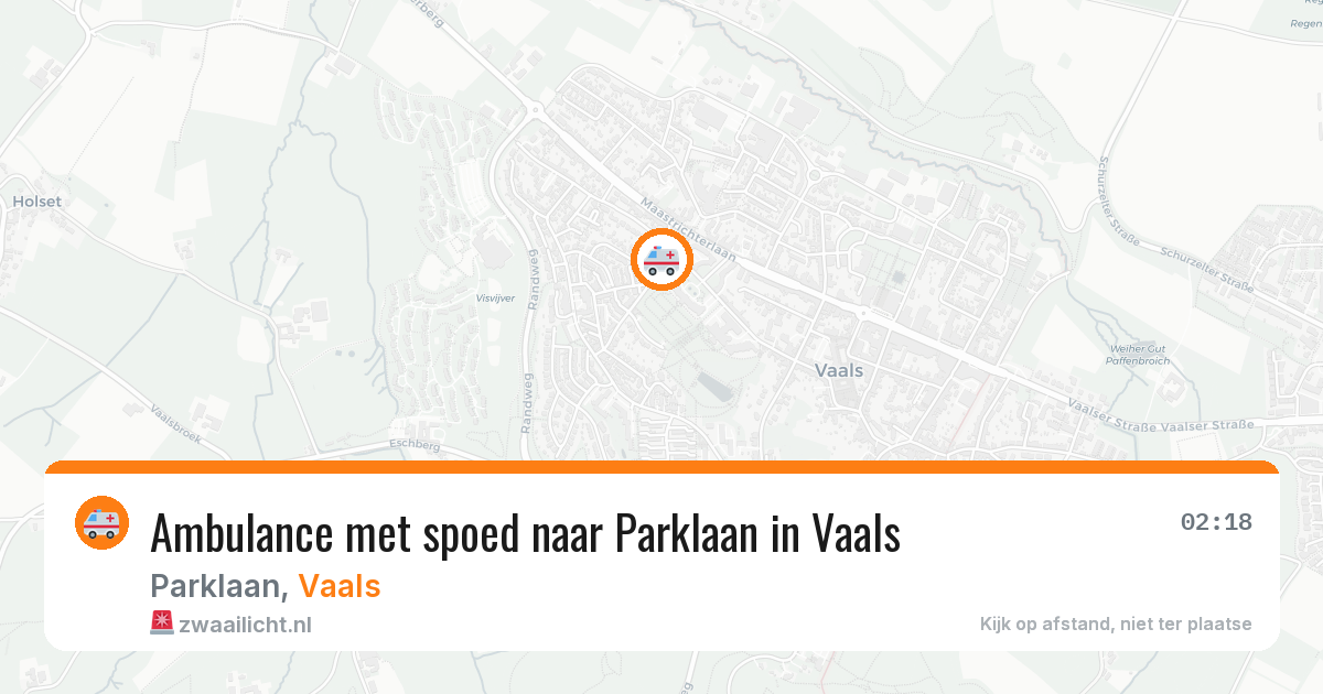 Ambulance met spoed naar Parklaan in Vaals — 15 mei 2026