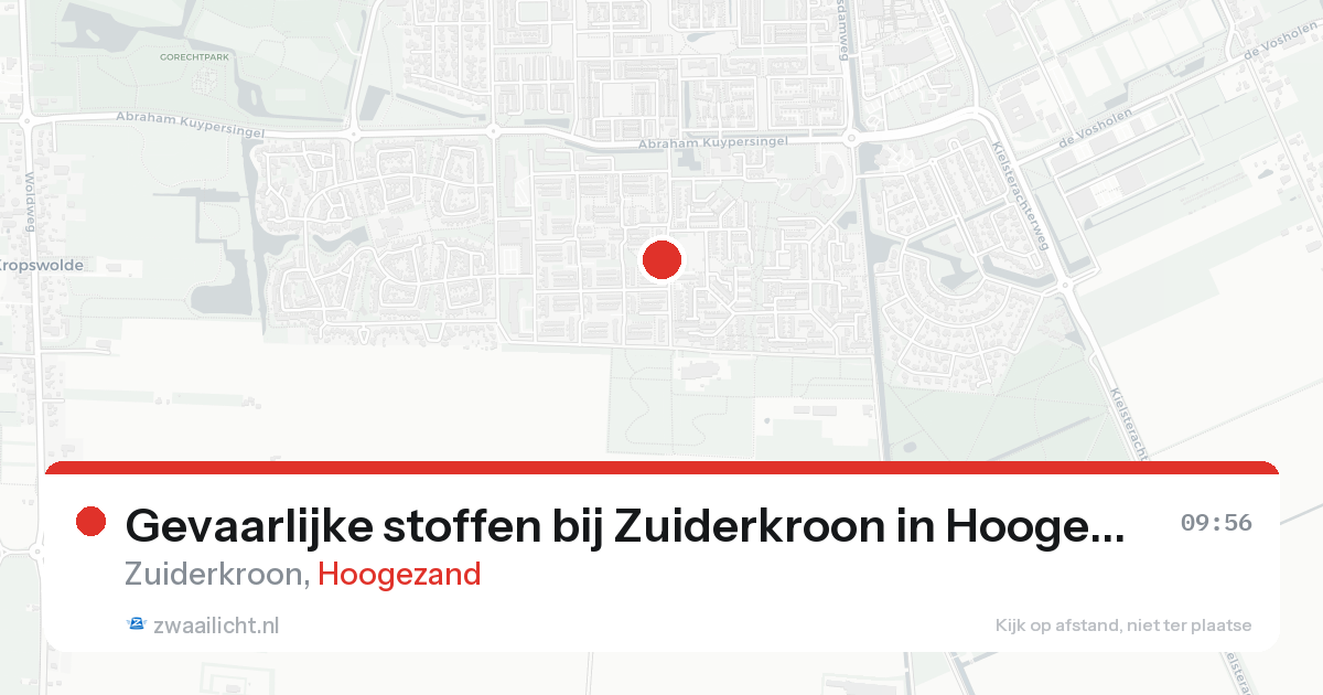 Gevaarlijke stoffen bij Zuiderkroon in Hoogezand — 14 aug 2026