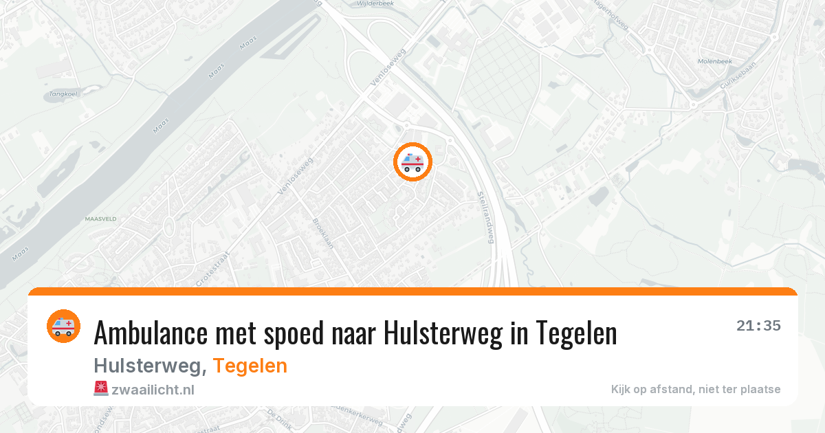 Ambulance met spoed naar Hulsterweg in Tegelen — 20 jul 2026