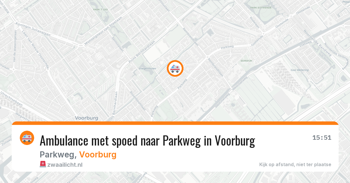 Ambulance met spoed naar Parkweg in Voorburg — 14 aug 2026