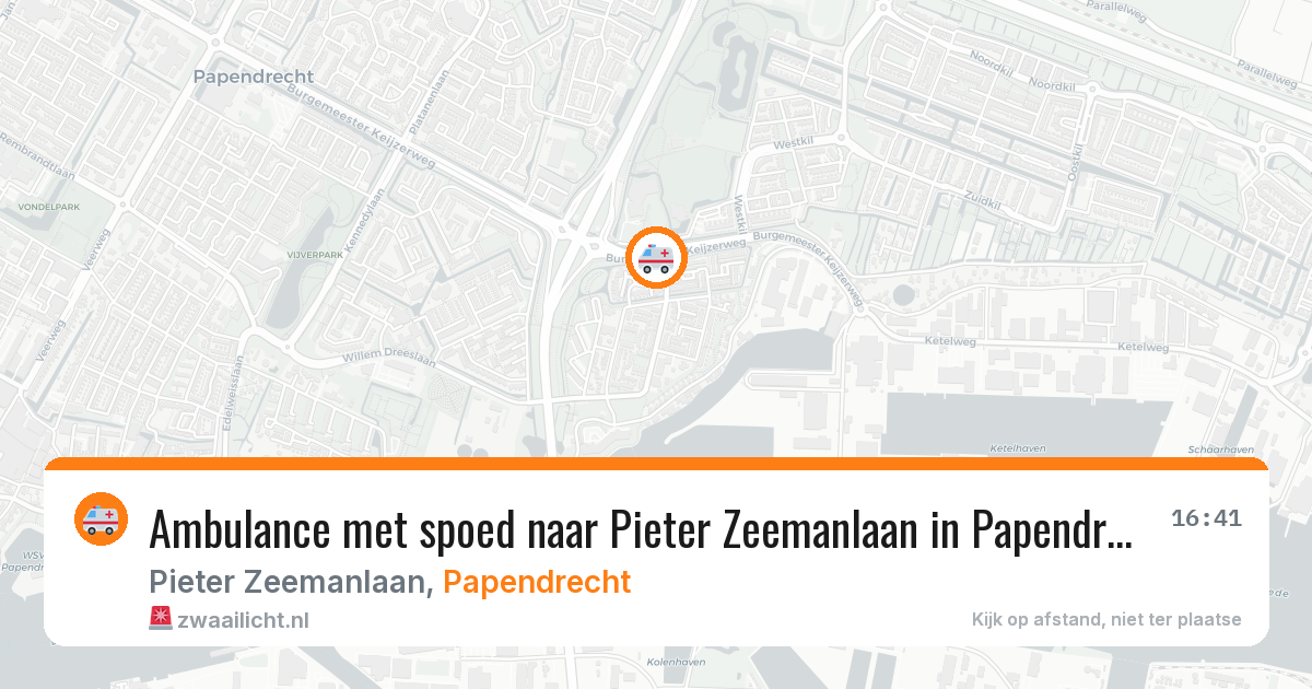 Ambulance met spoed naar Pieter Zeemanlaan in Papendrecht — 18 mrt 2026