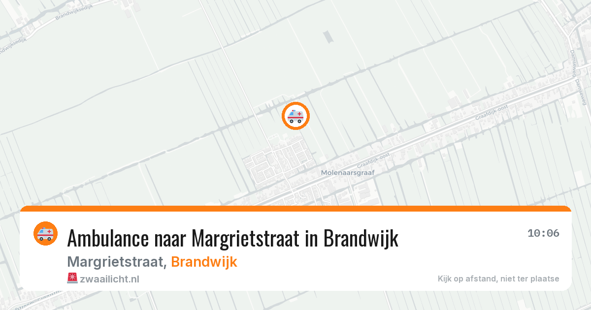 Ambulance naar Margrietstraat in Brandwijk — 13 aug 2026