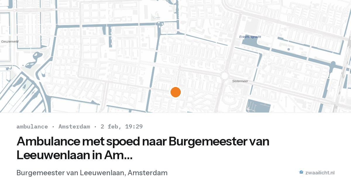 Ambulance met spoed naar Burgemeester van Leeuwenlaan in Amsterdam — 2 feb 2026