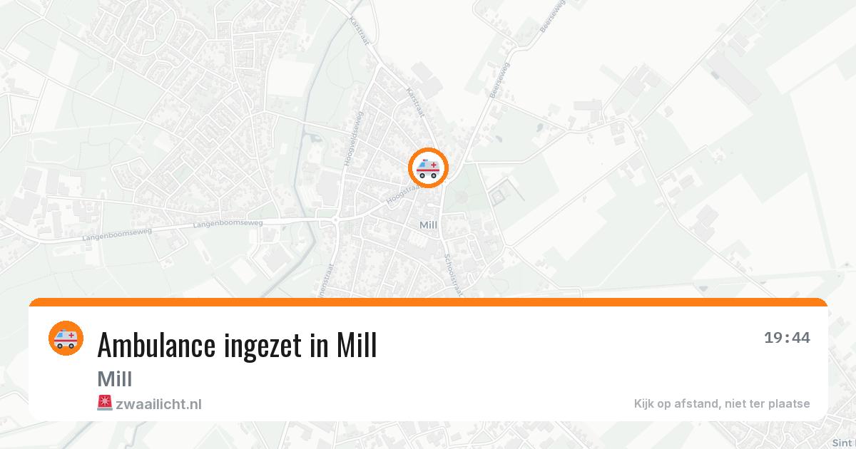 Ambulance ingezet in Mill — 5 jun 2026