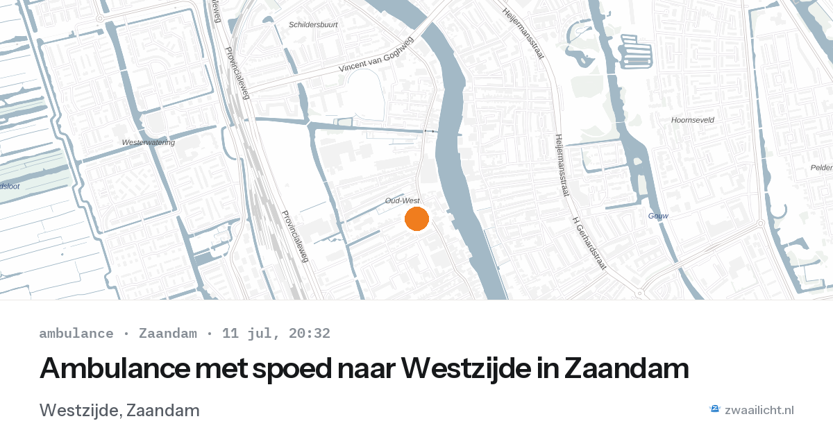 Ambulance met spoed naar Westzijde in Zaandam — 11 jul 2026