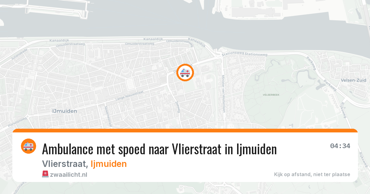 Ambulance met spoed naar Vlierstraat in Ijmuiden — 9 aug 2026