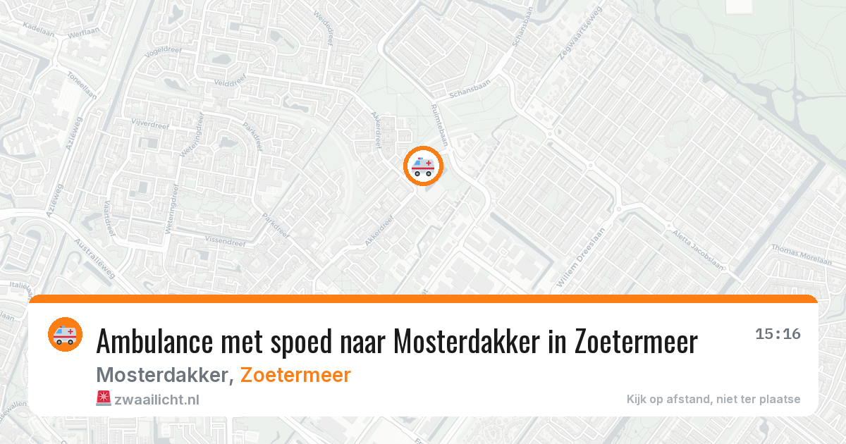 Ambulance met spoed naar Mosterdakker in Zoetermeer — 15 mrt 2026