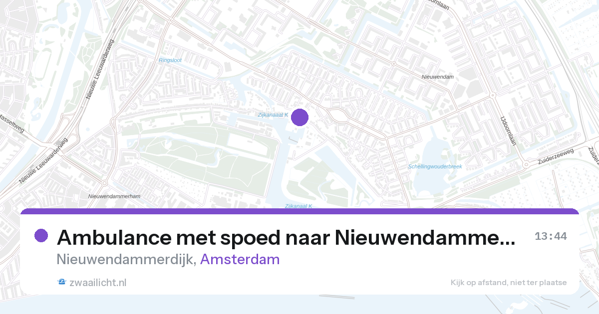 Ambulance met spoed naar Nieuwendammerdijk in Amsterdam — 27 aug 2026
