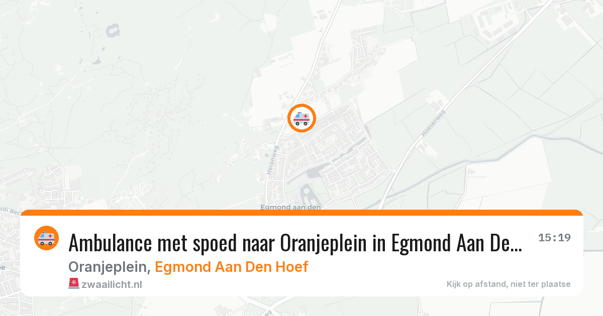 Ambulance met spoed naar Oranjeplein in Egmond Aan Den Hoef — 29 mrt 2026