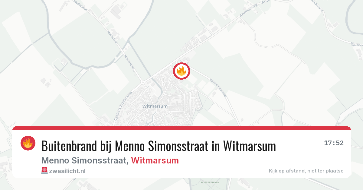 Buitenbrand bij Menno Simonsstraat in Witmarsum — 6 mei 2026