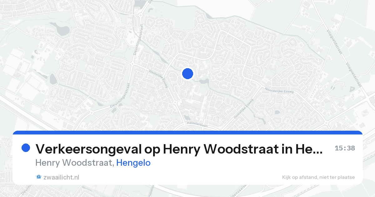 Verkeersongeval op Henry Woodstraat in Hengelo — 20 aug 2026