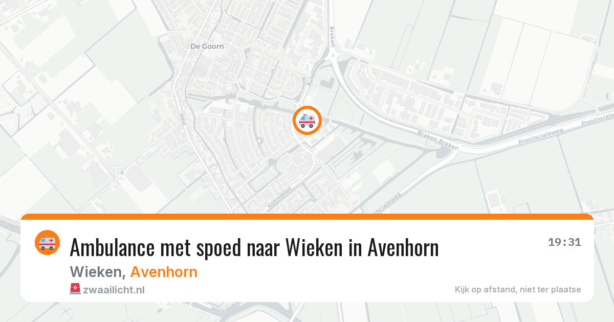Ambulance met spoed naar Wieken in Avenhorn — 15 mrt 2026