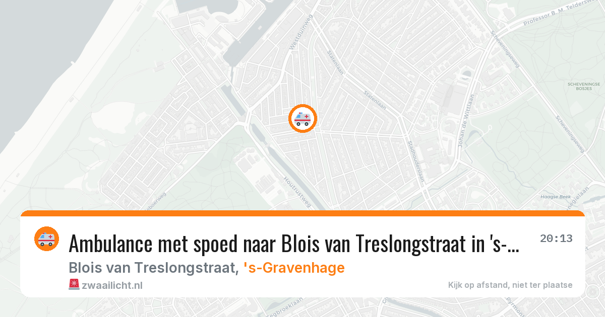 Ambulance met spoed naar Blois van Treslongstraat in 's-Gravenhage — 6 jul 2026