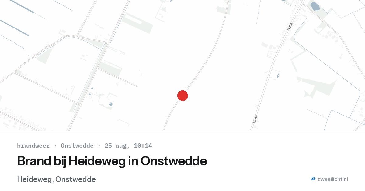 Brand bij Heideweg in Onstwedde — 25 aug 2026